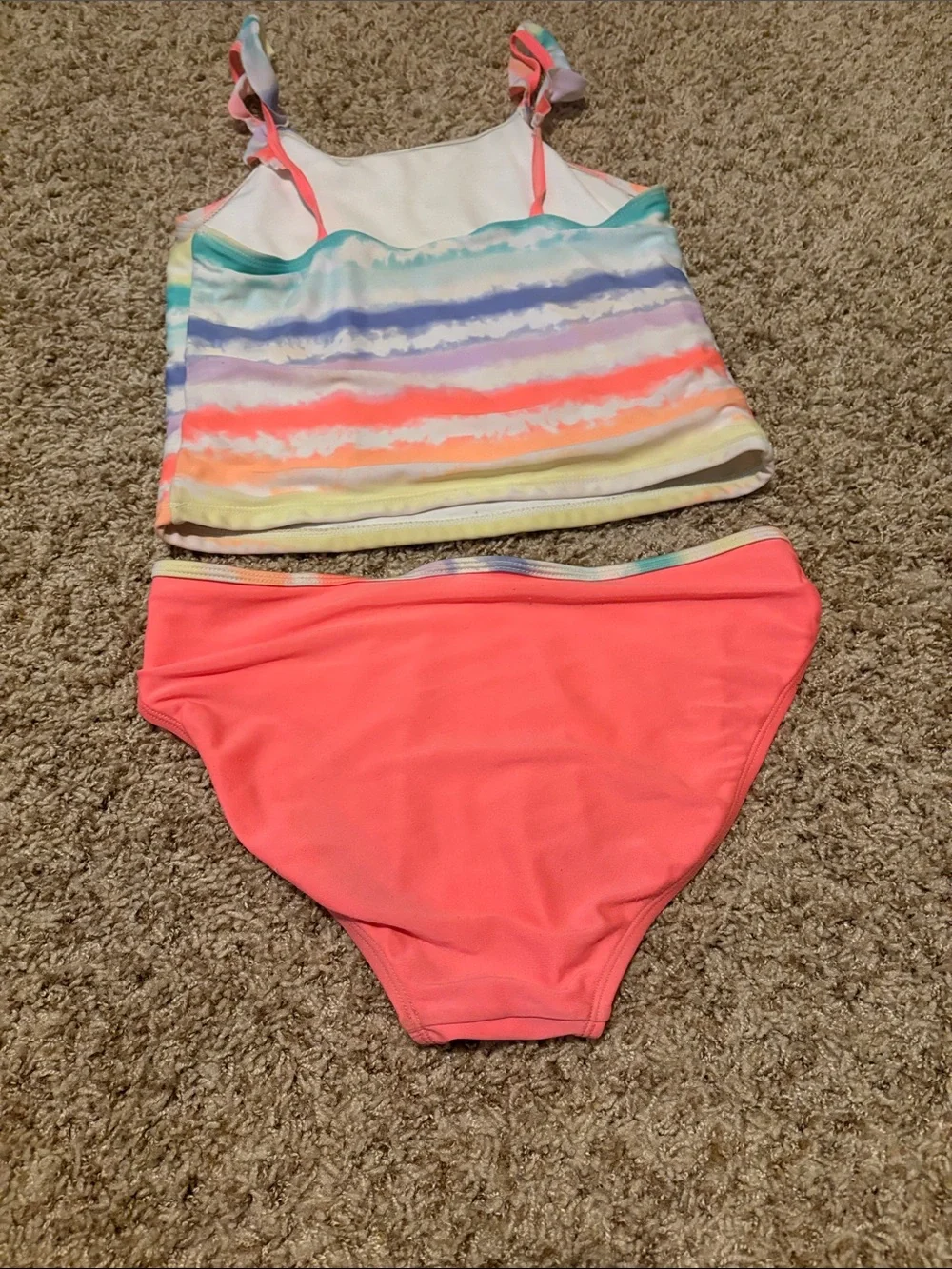 Cat & Jack Bright Coral Girls Swim Top